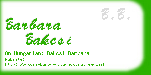 barbara bakcsi business card